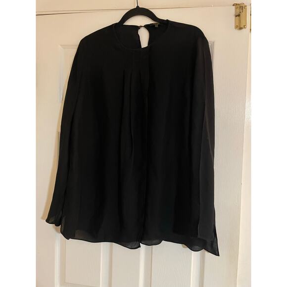 Mossimo Duti long sleeve black flowy clean girl minimalist blouse size 8 - Picture 2 of 10